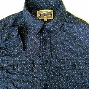 Schott Bros. NYC Blue Button Down Shirt Medium